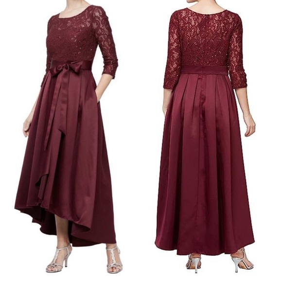 Alex Evenings Sequin Lace High-Low Cocktail Dress NWT - Picture 16 of 16